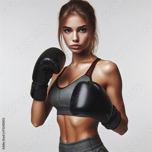 portrait of a young boxer  with gloves © Садыг Сеид-заде
