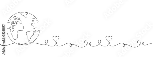 Vector Earth Style Design Line Art for Earth Day EPS format, white colored lines 2