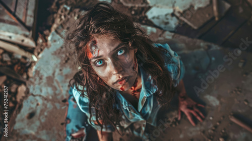 Wallpaper Mural Makeup in zombie style. Professional makeup for filming Torontodigital.ca