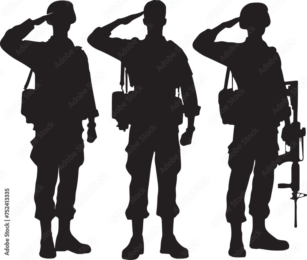 Army solder's saluting vector illustration Army solder's saluting vector illustration