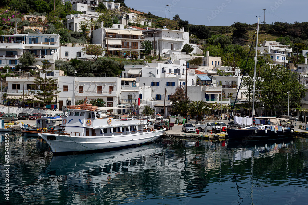 View of the embankment of the island of Skyros (Greece) in a spring day