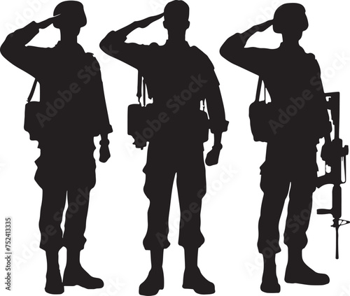 Army solder's saluting vector illustration 
