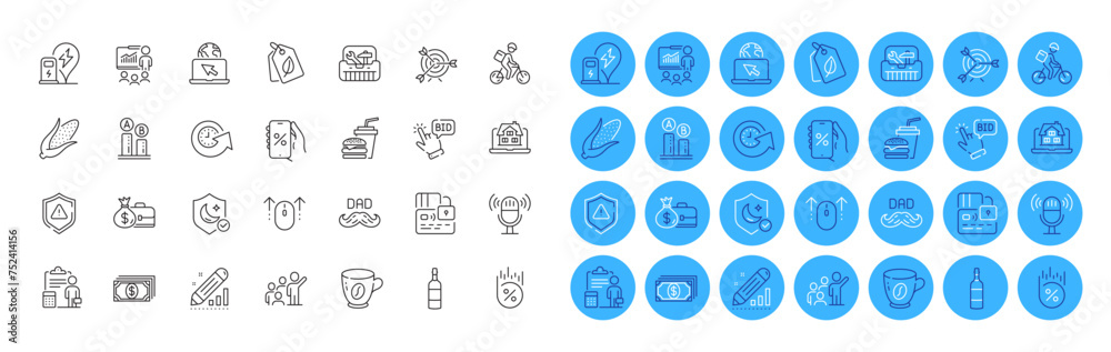 Brandy bottle, Guard and Swipe up line icons pack. Internet, Accounting, Payment web icon. Hamburger, Card, Father day pictogram. Loan percent, Delivery bike, Toolbox. Attention, Target. Vector Brandy bottle, Guard and Swipe up line icons pack. Internet, Accounting, Payment web icon. Hamburger, Card, Father day pictogram. Loan percent, Delivery bike, Toolbox. Attention, Target. Vector