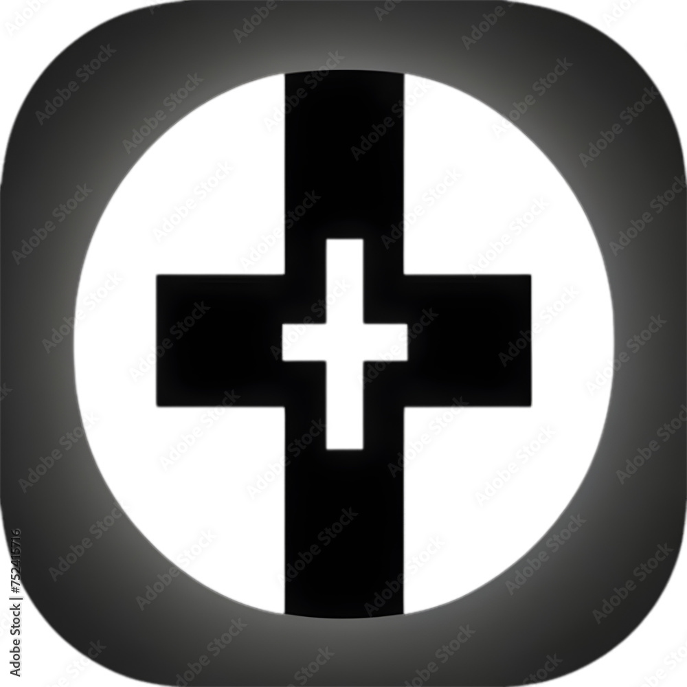Black Christian cross icon design in a minimalist style. Black Christian cross icon design in a minimalist style.