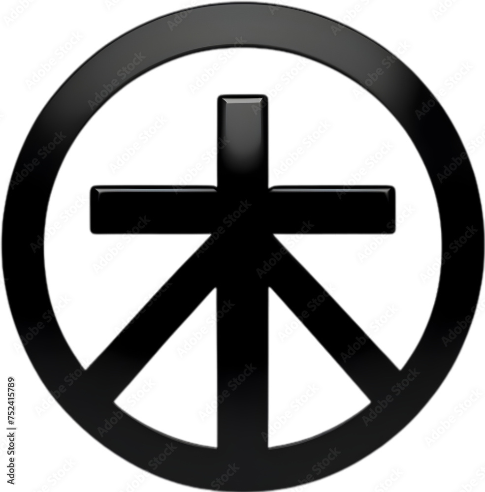 Obraz premium Black Christian cross icon design in a minimalist style. 