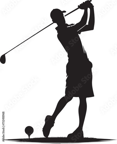golf player  vector silhouette