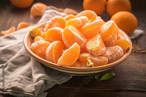 Bowl of citrus bliss Tantalizing tangerine mandarin segments on display