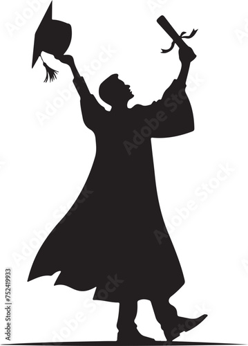 silhouette of a graduation man 