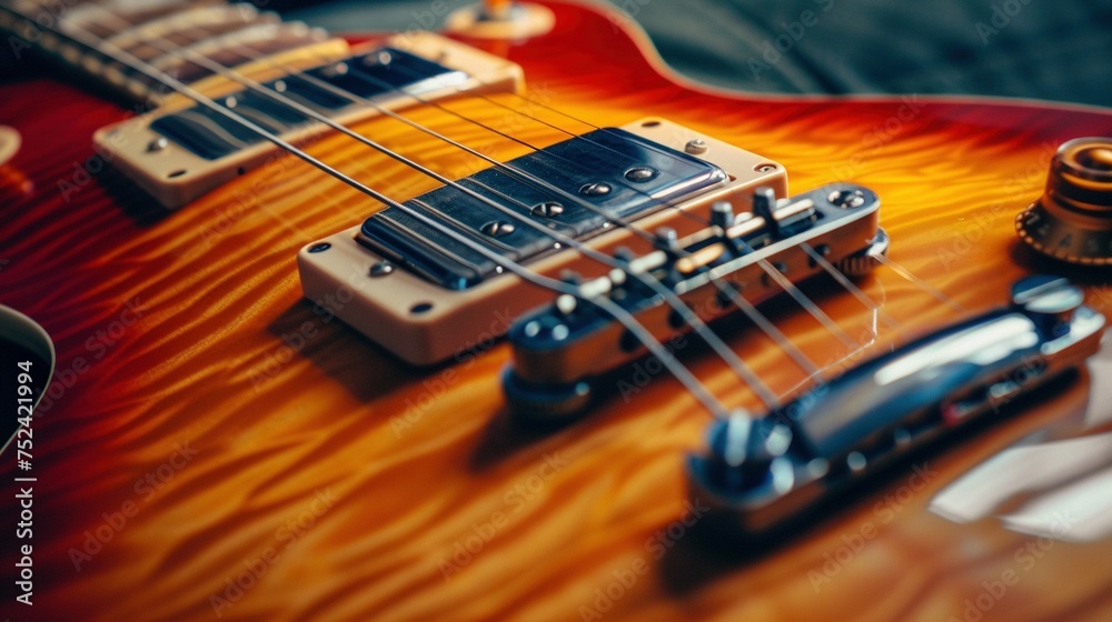 Nahaufnahme einer E-Gitarre Nahaufnahme einer E-Gitarre