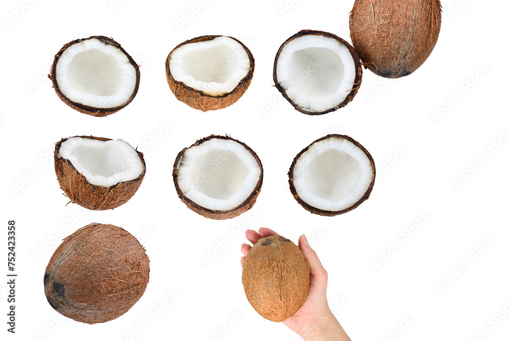 Coconut isolated on white background.
