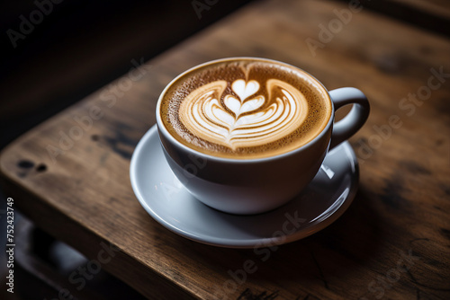 Tasty latte coffee prepared professional barista generative AI concept