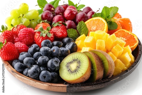 breakfast with a fresh fruits bowl advertising food photography