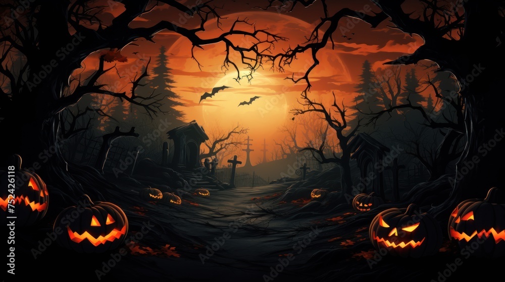 Ominous Halloween Background with Space for Adding Text