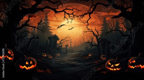 Ominous Halloween Background with Space for Adding Text