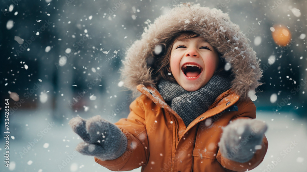 little boy with a sled in the snow little boy with a sled in the snow