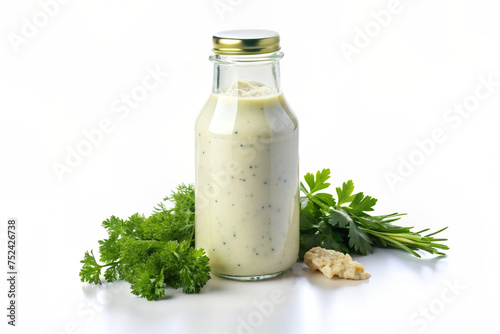 ranch dressing a creamy dressing made of buttermilk isolated on white