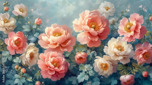 Floral spring vintage background