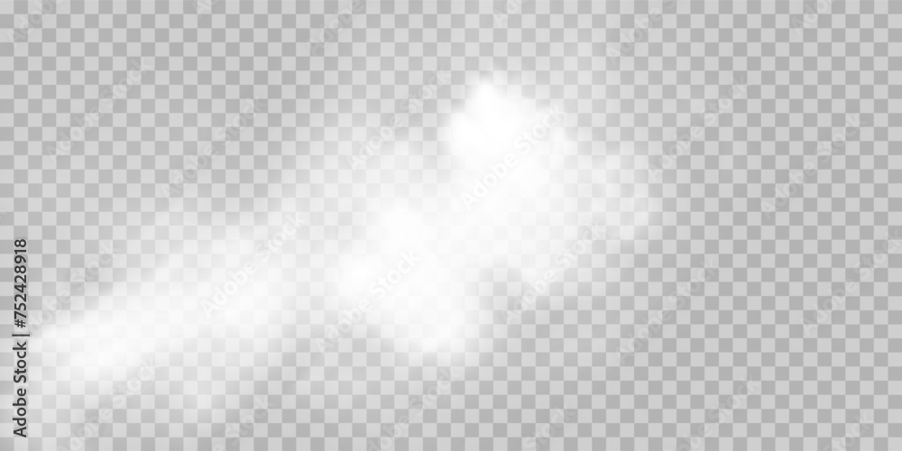 Fog or smoke isolated transparent special effect. White vector cloudiness, mist or smog background. Vector illustration