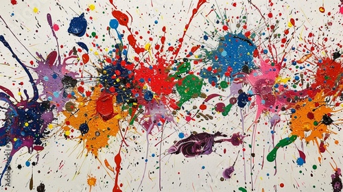 Artistic paint splatter on canvas.