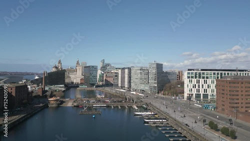 Aerial view of Liverpool Salthouse and Canning Dock, England photo
