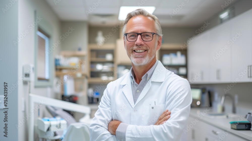 Dentist Creating Smiles with Gentle Expert Care: Portrait of a Professional Providing Dental Services with Care and Precision Dentist Creating Smiles with Gentle Expert Care: Portrait of a Professional Providing Dental Services with Care and Precision