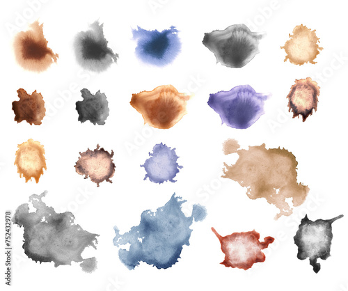 A collection of fine natural stains, mottles and blots in color and black and white