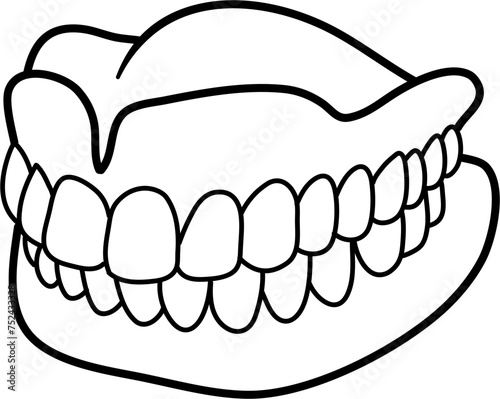 Denture Outline Vector Illustration
