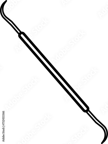 Dental Scaler Outline Vector Illustration