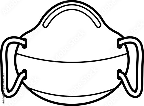 Dental Mask Outline Vector Illustration