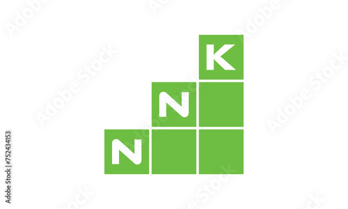 NNK initial letter financial logo design vector template. economics, growth, meter, range,  profit, loan, graph, finance, benefits, economic, increase, arrow up, grade, grew up, topper, company, scale photo