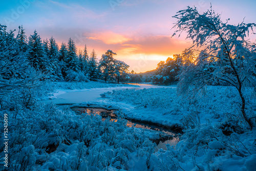 Stunning Snowy winter shot in Scotlands highlands 