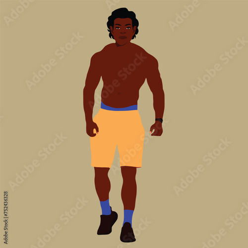 Handsome black man in elegant art style vector