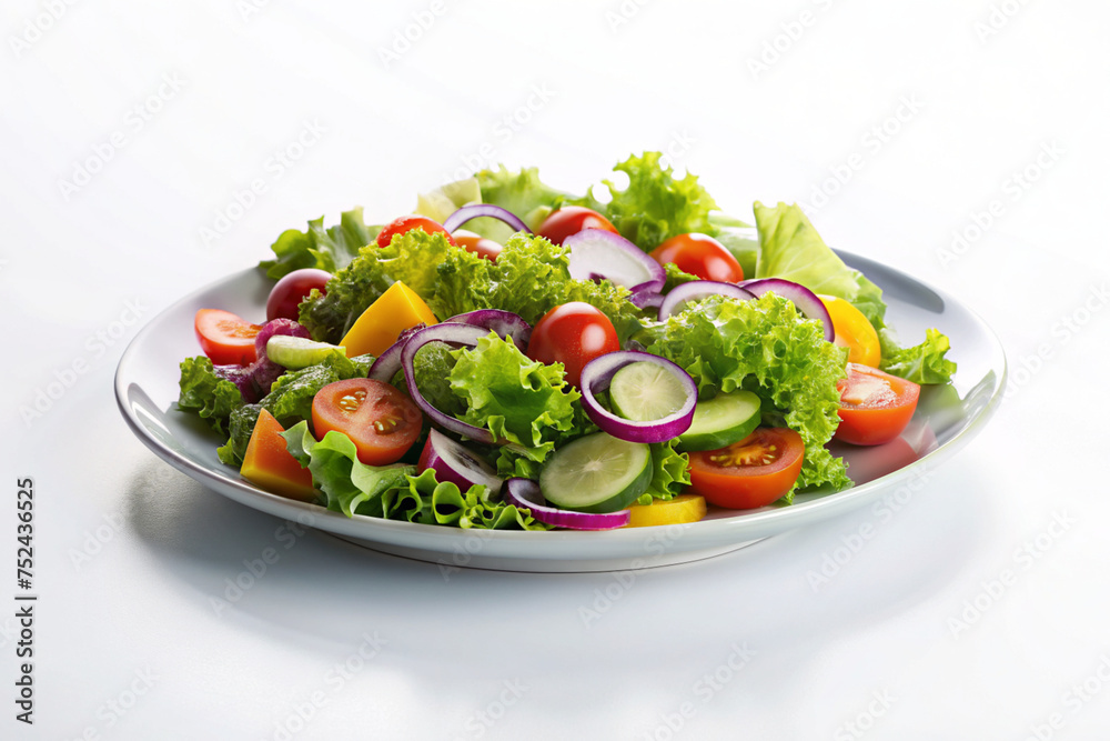 greek salad isolated on white background