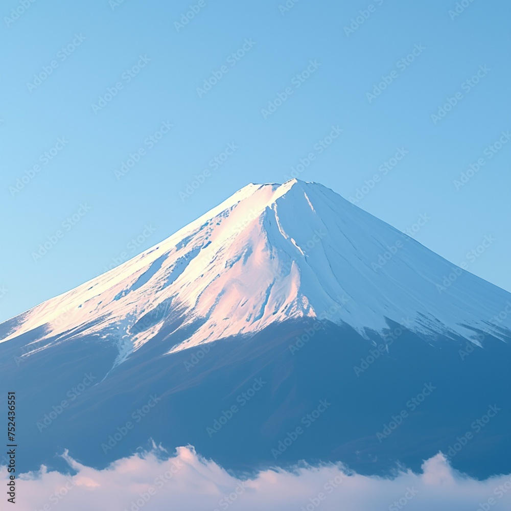 Majestic Fuji Snow covered mountain peak in serene, pristine beauty For Social Media Post Size Majestic Fuji Snow covered mountain peak in serene, pristine beauty For Social Media Post Size