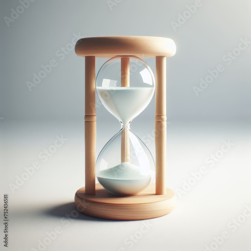 hourglass with sand on white 