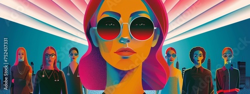 Woman in Sunglasses and Hoodie Painting