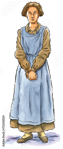 Poor Workhouse Girl in vintage clothing