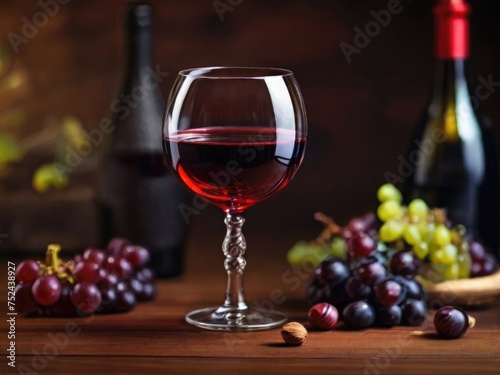 red wine and grapes, still life with wine and grapes, red wine in glass, red wine in glass near red grapes, benefits of wine
