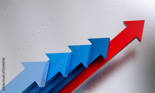 Ascending graph arrows indicating growth trend
