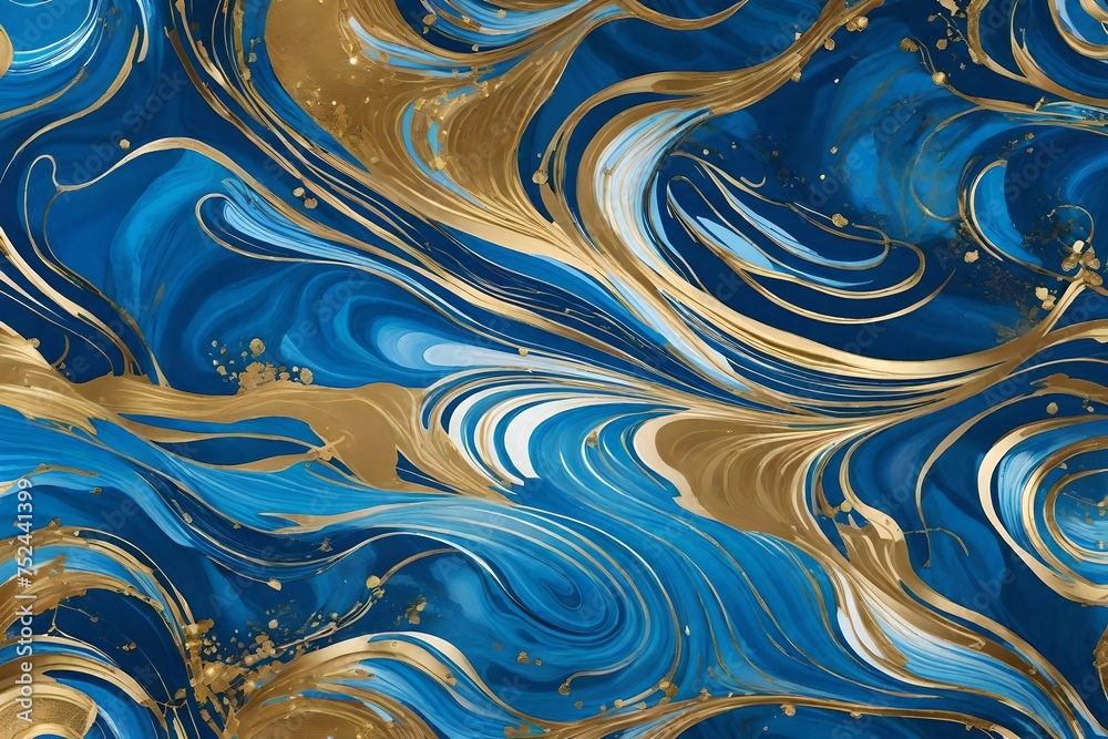 background with waves, Immerse yourself in the mesmerizing beauty of an abstract marbleized effect background, adorned with blue creative colors and the luxurious addition of gold background with waves, Immerse yourself in the mesmerizing beauty of an abstract marbleized effect background, adorned with blue creative colors and the luxurious addition of gold