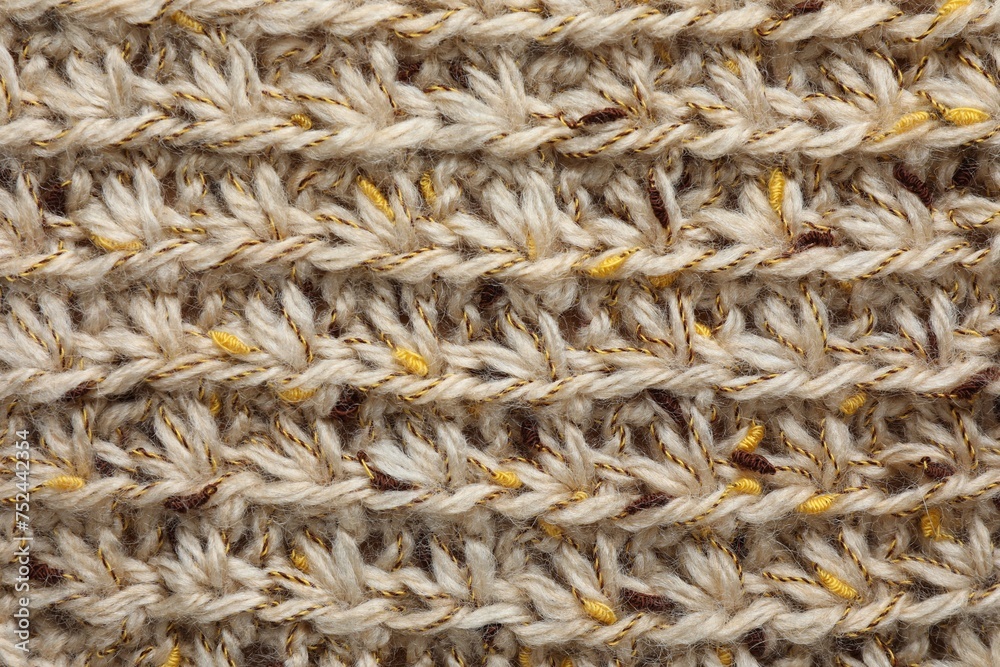 Texture of knitted fabric as background, top view Texture of knitted fabric as background, top view