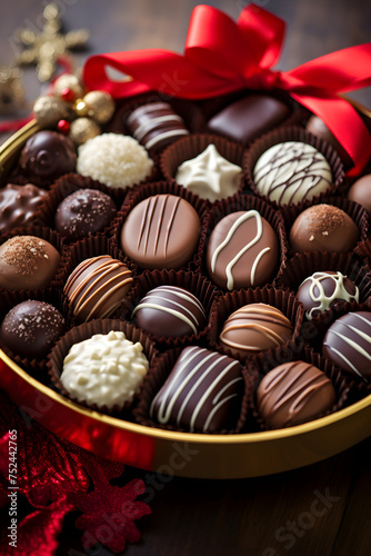 Gourmet Chocolate Assortment - A Visual Treat of Delicious Holiday Chocolates © Clayton