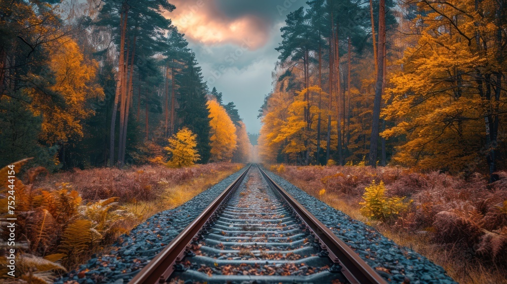 View of the long trees that cross the former train line