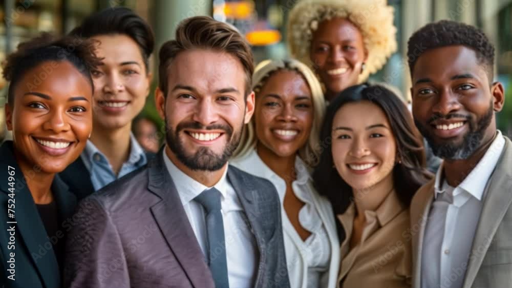 Group of happy multiethnic businessmen and women Group of happy multiethnic businessmen and women