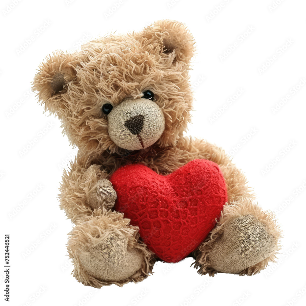 Teddy Bear Holding a Red Heart PNG, Transparent Image without background, Concept of love, affection, and Valentine's Day gifts Teddy Bear Holding a Red Heart PNG, Transparent Image without background, Concept of love, affection, and Valentine's Day gifts