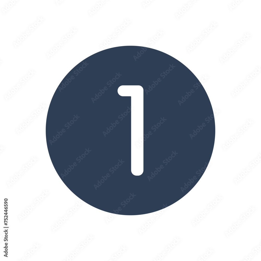 1 Icon Numeric Number inside Circle. Two Icon vector illustration 1 Icon Numeric Number inside Circle. Two Icon vector illustration