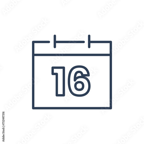 16 Calendar Icon, 16 Date Icon for Appointment Line icon