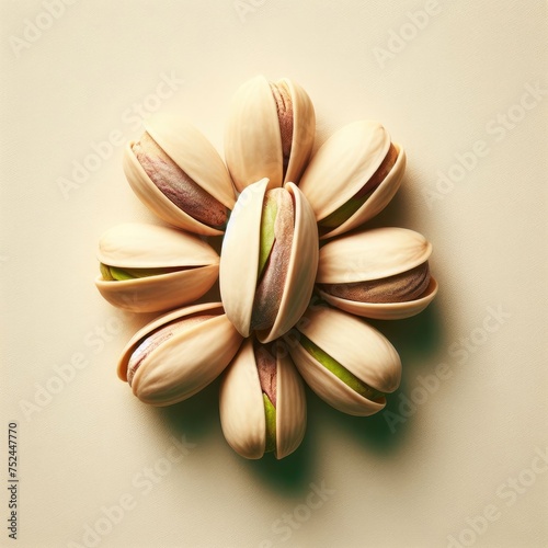 pistachio nuts on white background 