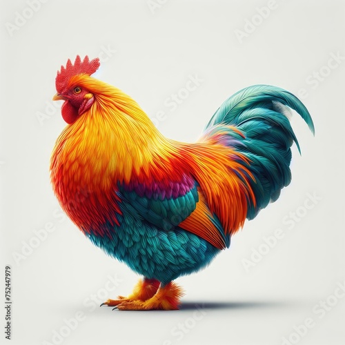 rooster isolated on white background  © Deanmon