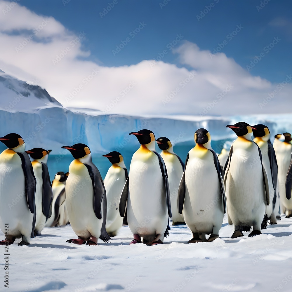 Fototapeta premium two penguins on the beach